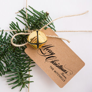 Tampon Auto-encreur Joyeux Noël en Script fleuri Personnalisé