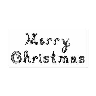 Tampon Auto-encreur Joyeux Noël Fabric Font Lettres Line Art