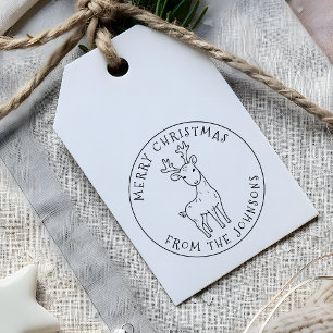 Tampon Auto-encreur Joyeux Noël famille de rennes de mignonne