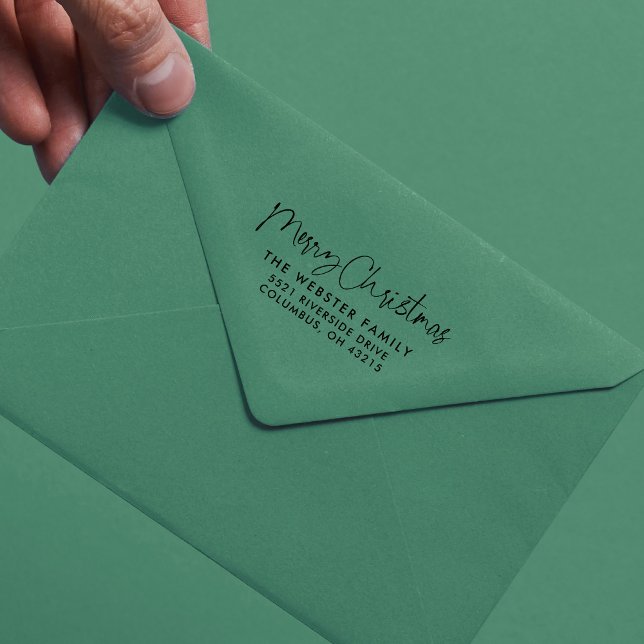 Tampon Auto-encreur Joyeux Noël fun vacances retour adresse (Créateur téléchargé)