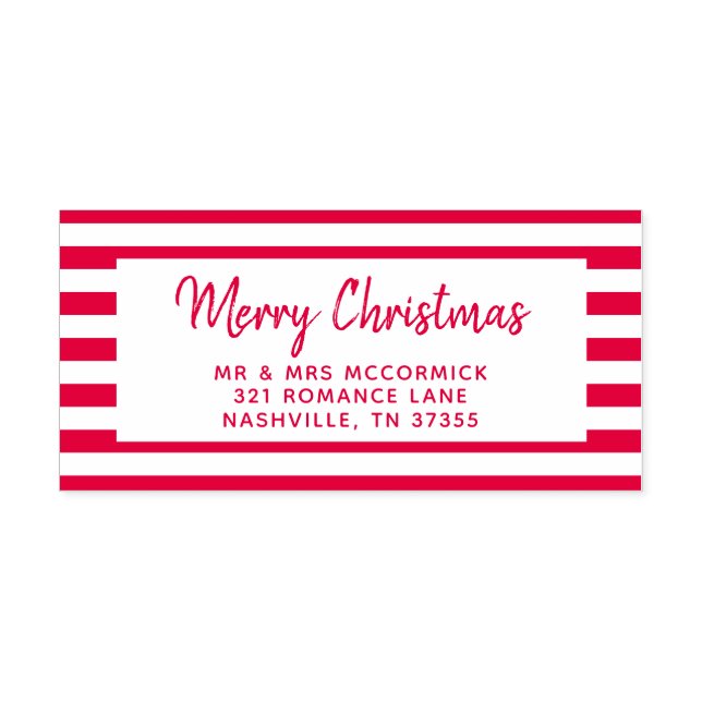 Tampon Auto-encreur Joyeux Noël moderne Main Lettré Nom du script (Design)