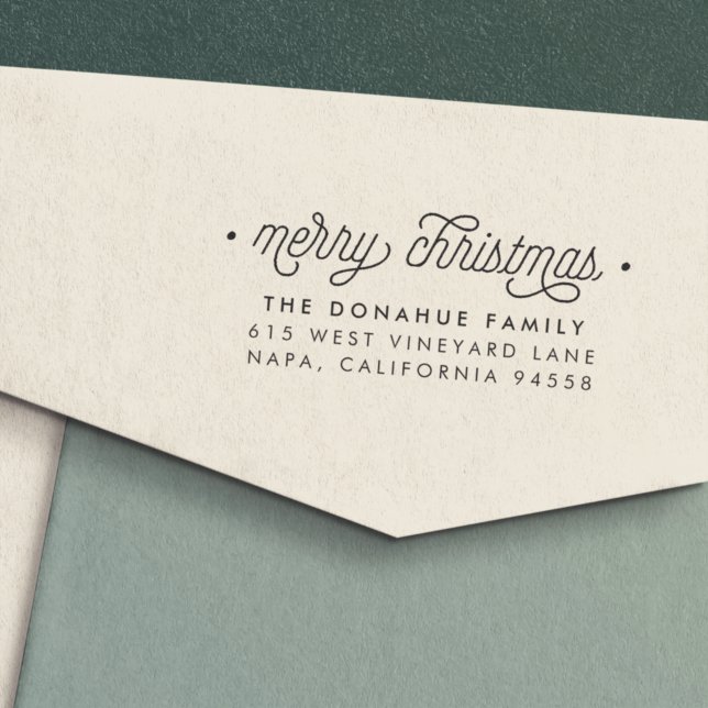 Tampon Auto-encreur Joyeux Noël Script Retourner l'adresse (Créateur téléchargé)