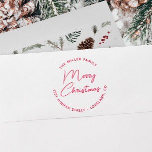 Tampon Auto-encreur Joyeux Script Simple Christmas Return Adresse
