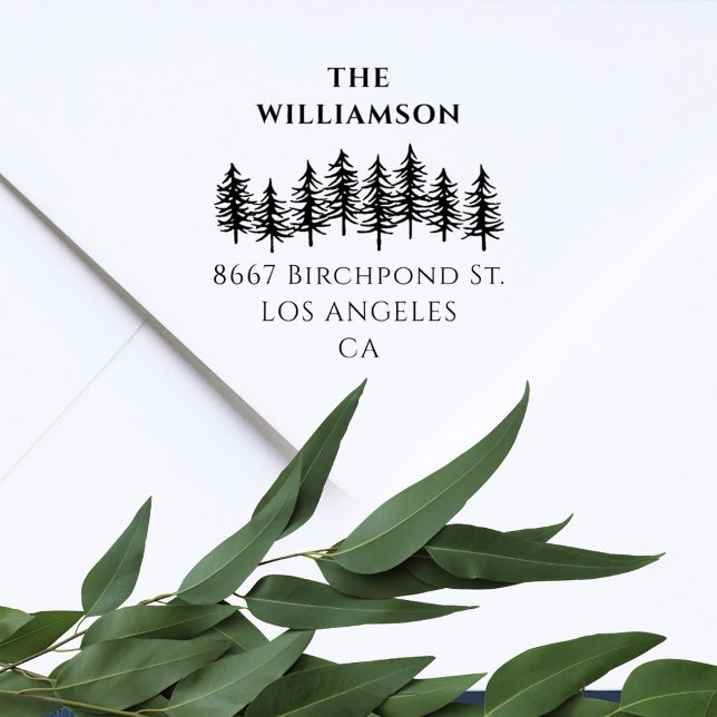 Tampon Auto-encreur La elegante dirección de retorno de la familia Win (Créateur téléchargé)