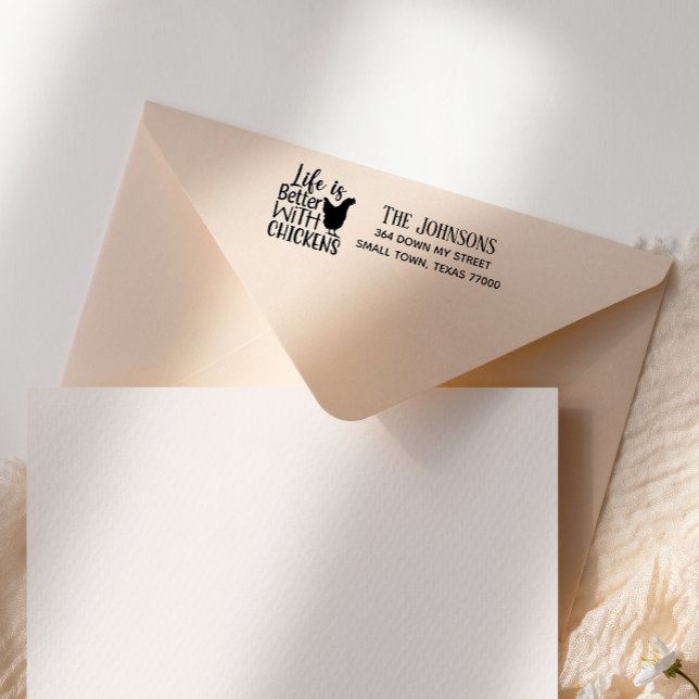 Tampon Auto-encreur La vie mignonne à la main est meilleure avec les p (Créateur téléchargé)