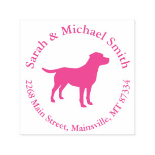 Tampon Auto-encreur Labrador Dog Baby shower Girl Lab Pink