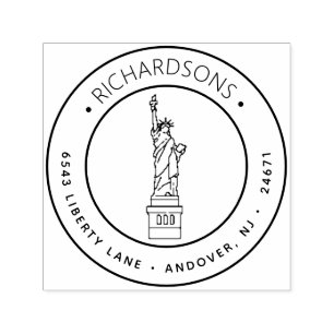 Tampon Auto-encreur Lady Liberty Adresse de retour
