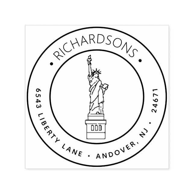 Tampon Auto-encreur Lady Liberty Adresse de retour (Design)