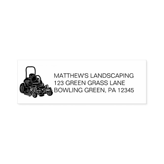 Tampon Auto-encreur Landscaping Lawn Mowing Business Return Adresse (Design)
