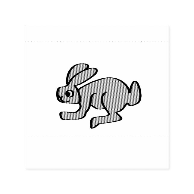 Tampon Auto-encreur lapin, vue latérale (Design)