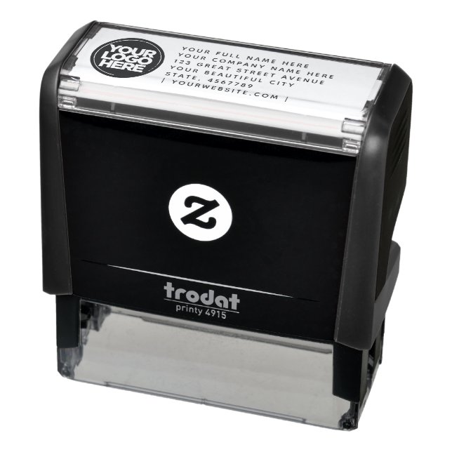 Tampon Auto-encreur Large Modern Business Logo Adresse de retour 6 lig (Produit)