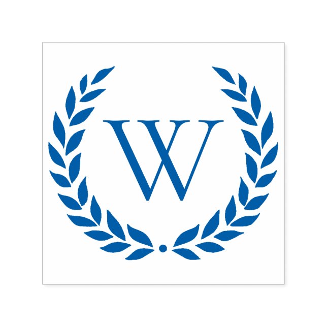 Tampon Auto-encreur Laurel Wreath Monogramme Initial (Design)