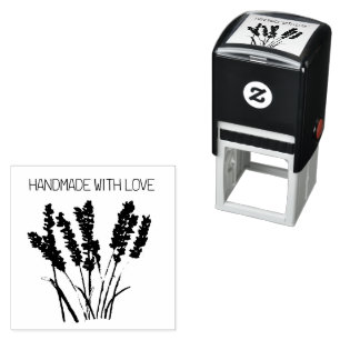 Tampon Auto-encreur Lavande Florale Rustique Vintage fait main avec am