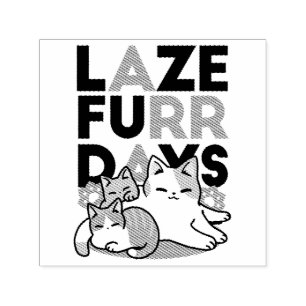Tampon Auto-encreur Laze Furr Days - Cute Lazy Cats Design