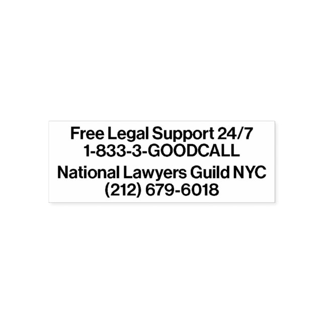 Tampon Auto-encreur Le NYC Legal Support Hotlines (en anglais) pour le (Design)