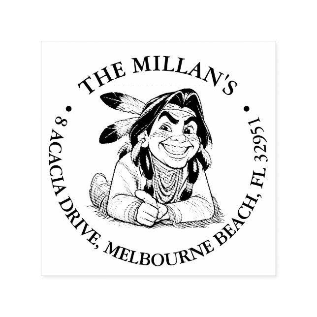 Tampon Auto-encreur Le thème des garçons amérindiens (Design)