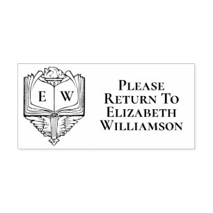 Tampon Auto-encreur Lecture Bibliothèque Vintage Plaque d'enregistreme