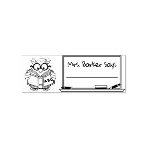 Tampon Auto-encreur L'enseignant de la Chouette de lecture dit que le 