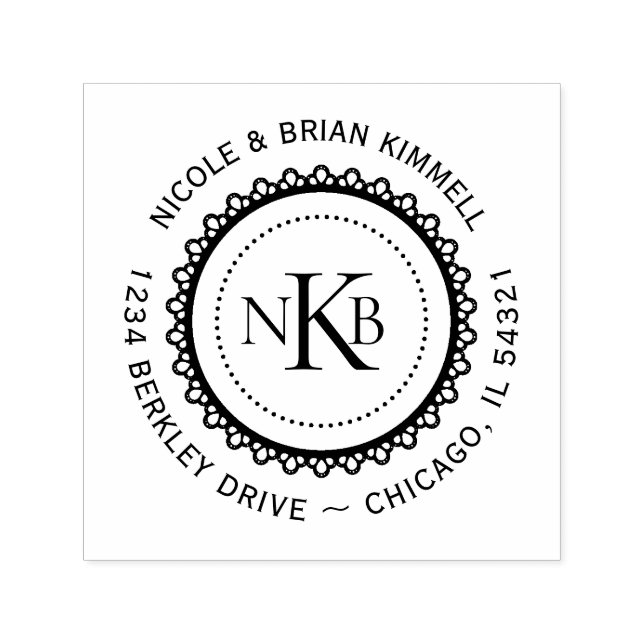 Tampon Auto-encreur Lenteur ronde Initiales Monogramme Créez votre pro (Design)