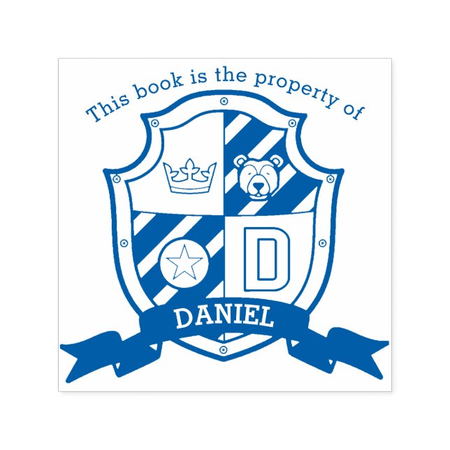 Tampon Auto-encreur Lettre D nom de chevalier porte timbre de biblioth (Design)