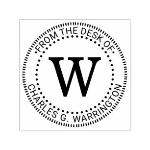 Tampon Auto-encreur Lettre initiale unique Monogramme "du bureau de"