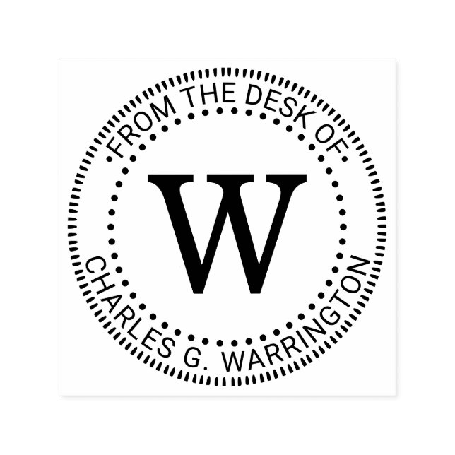 Tampon Auto-encreur Lettre initiale unique Monogramme "du bureau de" (Design)