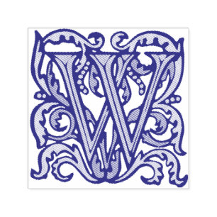 Tampon Auto-encreur Lettre manuscrite médiévale W