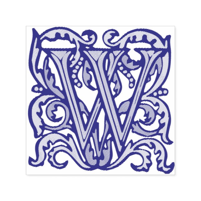 Tampon Auto-encreur Lettre manuscrite médiévale W (Design)