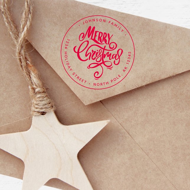 Tampon Auto-encreur Lettre Moderne Joyeux Noël (Modern Lettering Merry Christmas Self-inking Stamp)