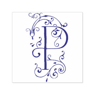 Tampon Auto-encreur LETTRE VITALE FLORE P MONogramme