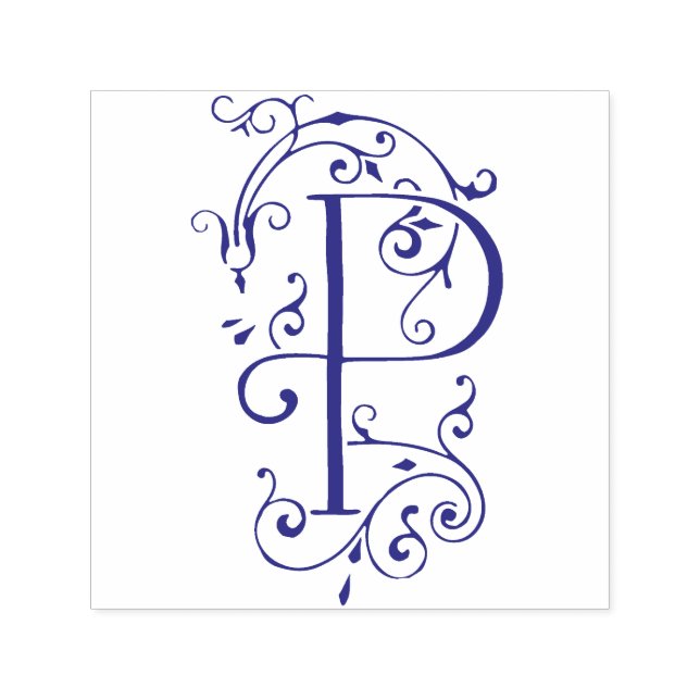 Tampon Auto-encreur LETTRE VITALE FLORE P MONogramme (Design)