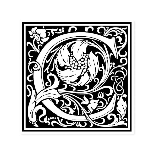 Tampon Auto-encreur Lettre William Morris C Timbre Floral victorien (Design)