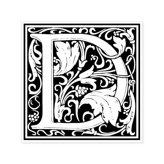 Tampon Auto-encreur Lettre William Morris D Timbre Floral Victorien (Design)