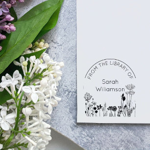 Tampon Auto-encreur Lettres Florales Rustiques Modernes De La Biblioth