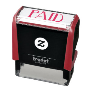 Tampon Auto-encreur Lettres Gras Tall Payées Général Business Red Enk