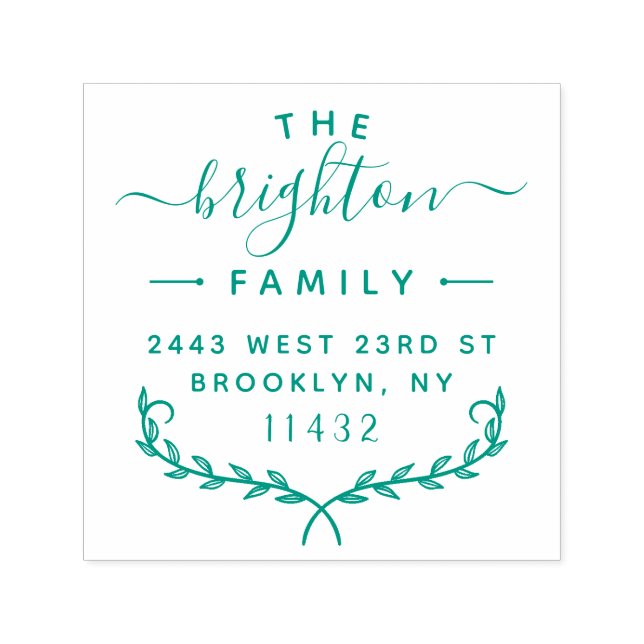 Tampon Auto-encreur Lettres modernes élégantes Adresse de retour famil (Design)