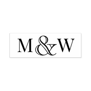 Tampon Auto-encreur LG Esperluette Couple Mariage 2 Monogramme Initial