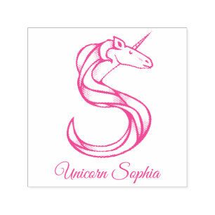 Tampon Auto-encreur Licorne faite sur commande mignonne magique Sophia