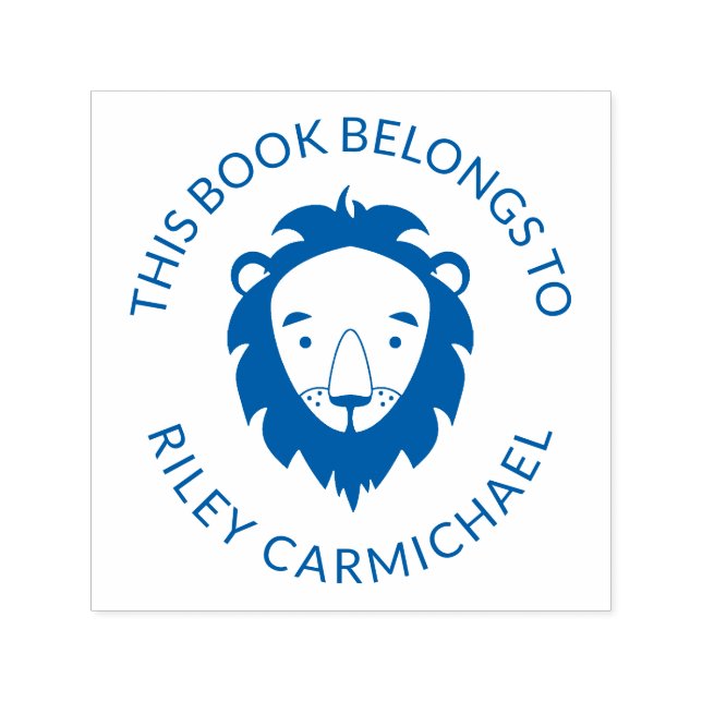 Tampon Auto-encreur Lion Ce Livre Appartient À - Nom (Design)