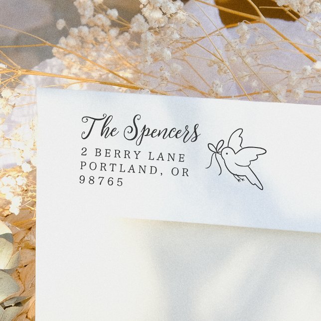 Tampon Auto-encreur Little Bird Family Name & Return Address (Créateur téléchargé)
