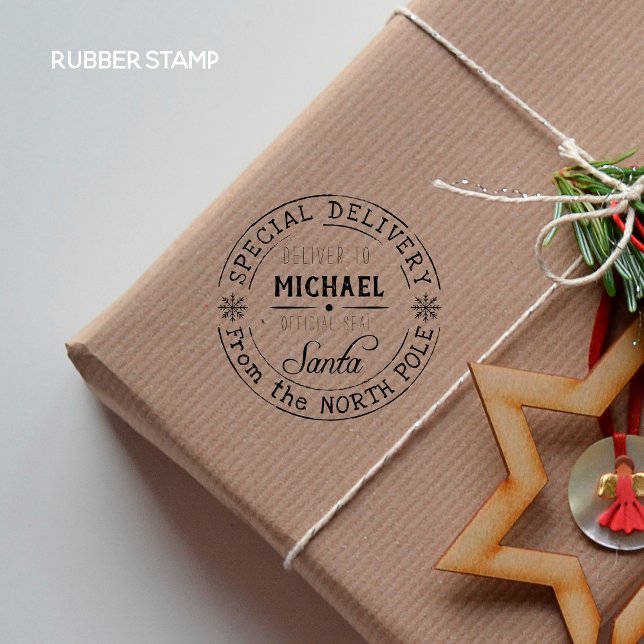 Tampon Auto-encreur Livraison spéciale personnalisée Pôle Nord Père No (Créateur téléchargé)