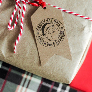 Tampon Auto-encreur Livraison vintage du Père Noël Pôle Nord Noël