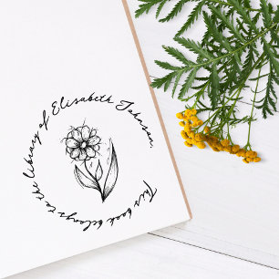 Tampon Auto-encreur Livre d'écriture manuscrite Fleur dessinée à la ma