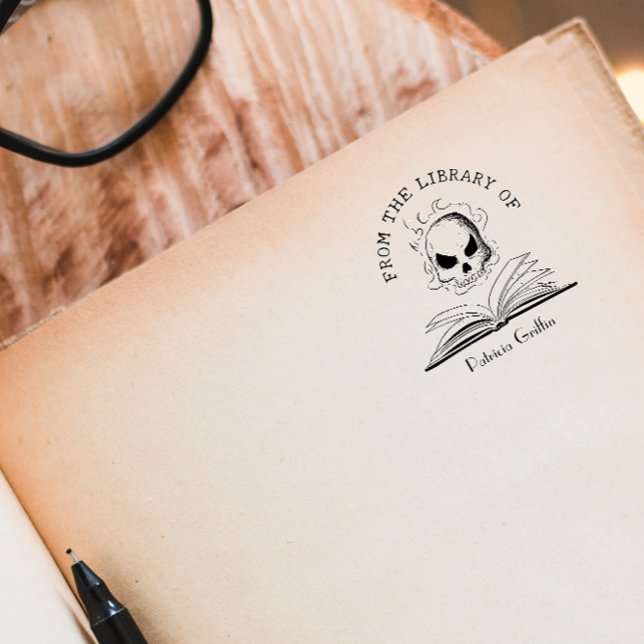 Tampon Auto-encreur Livre Gothique Personnalisé De La Bibliothèque Du  (Créateur téléchargé)