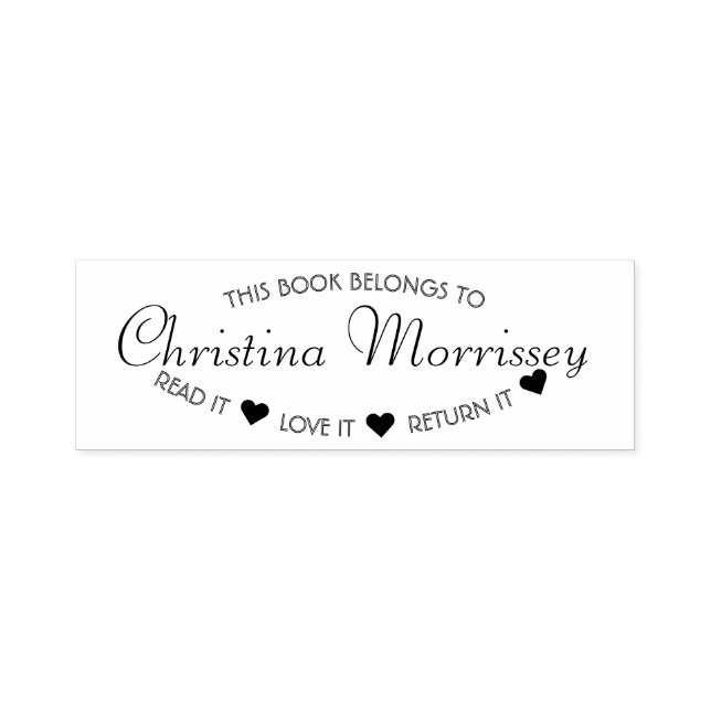 Tampon Auto-encreur Livre Lire L'Aimer Il Le Retourner Personnalisé (Design)