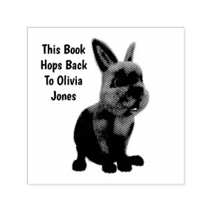 Tampon Auto-encreur Livre personnalisé de lapin Holland Lop
