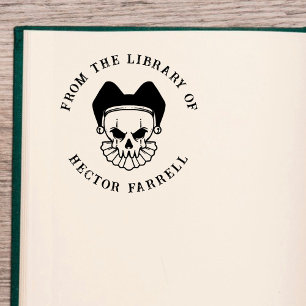 Tampon Auto-encreur Livre personnalisé Gothique Jester Skull