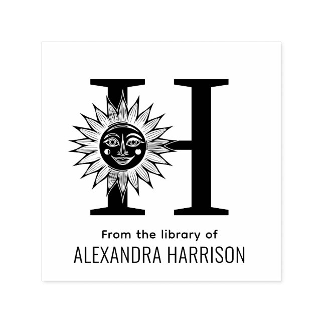 Tampon Auto-encreur LK Sun Rays avec face sur un seul et premier carne (Design)