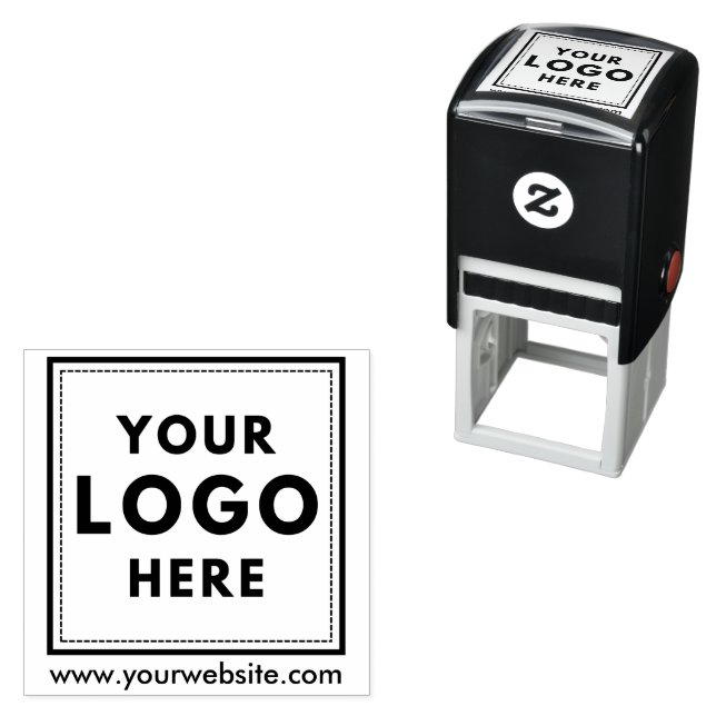 Tampon Auto-encreur Logo Carré personnalisé Site de l'entreprise (En situation)