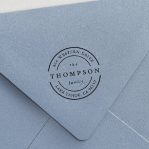 Tampon Auto-encreur Logo classique Adresse de retour du nom de famil